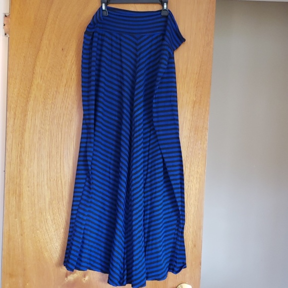 AGB Dresses & Skirts - Women's Stripped Blue & Black Maxi Skirt